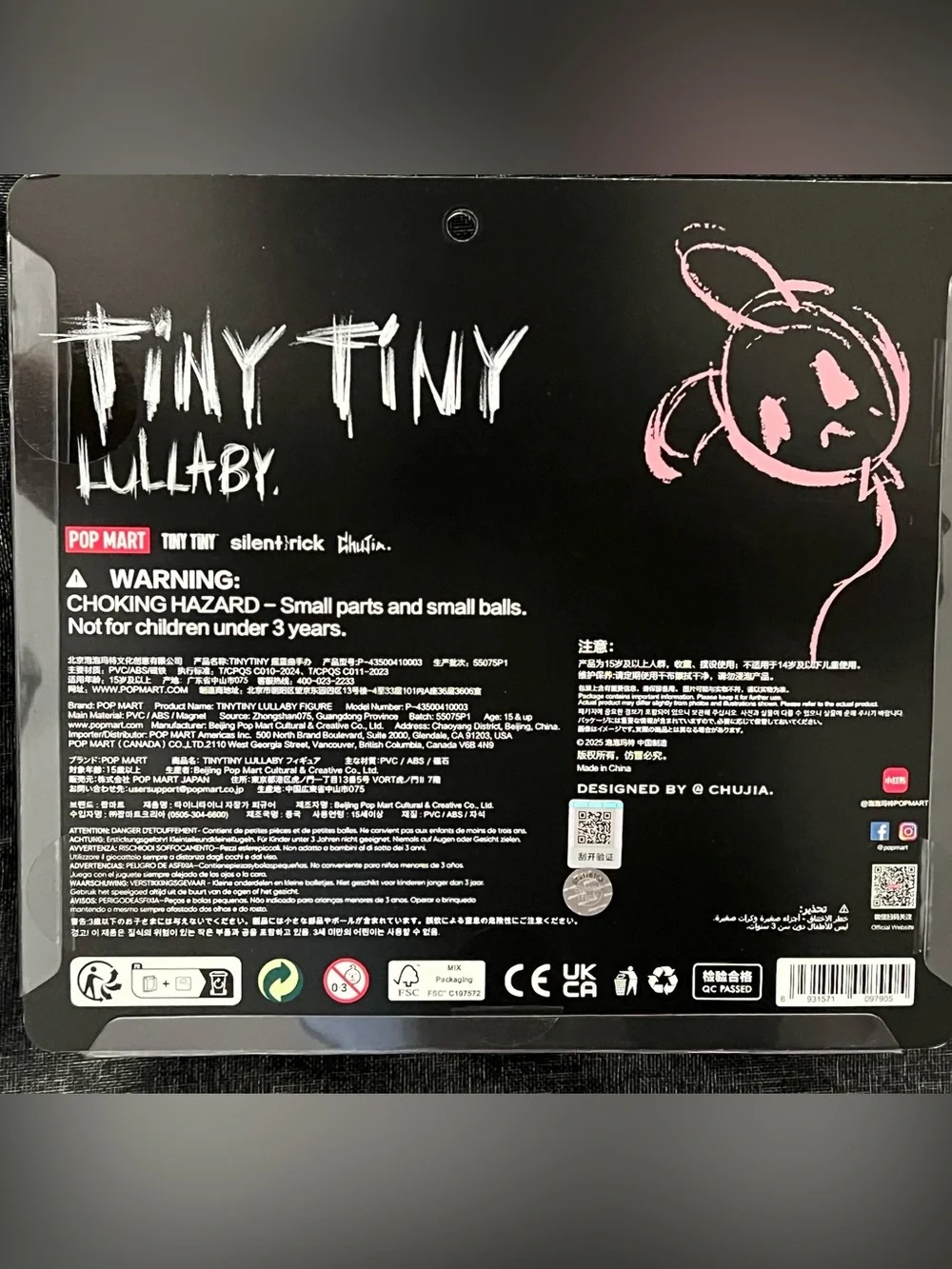 Pop Mart Tiny Tiny Lullaby Pink & Gray Doll Play Set